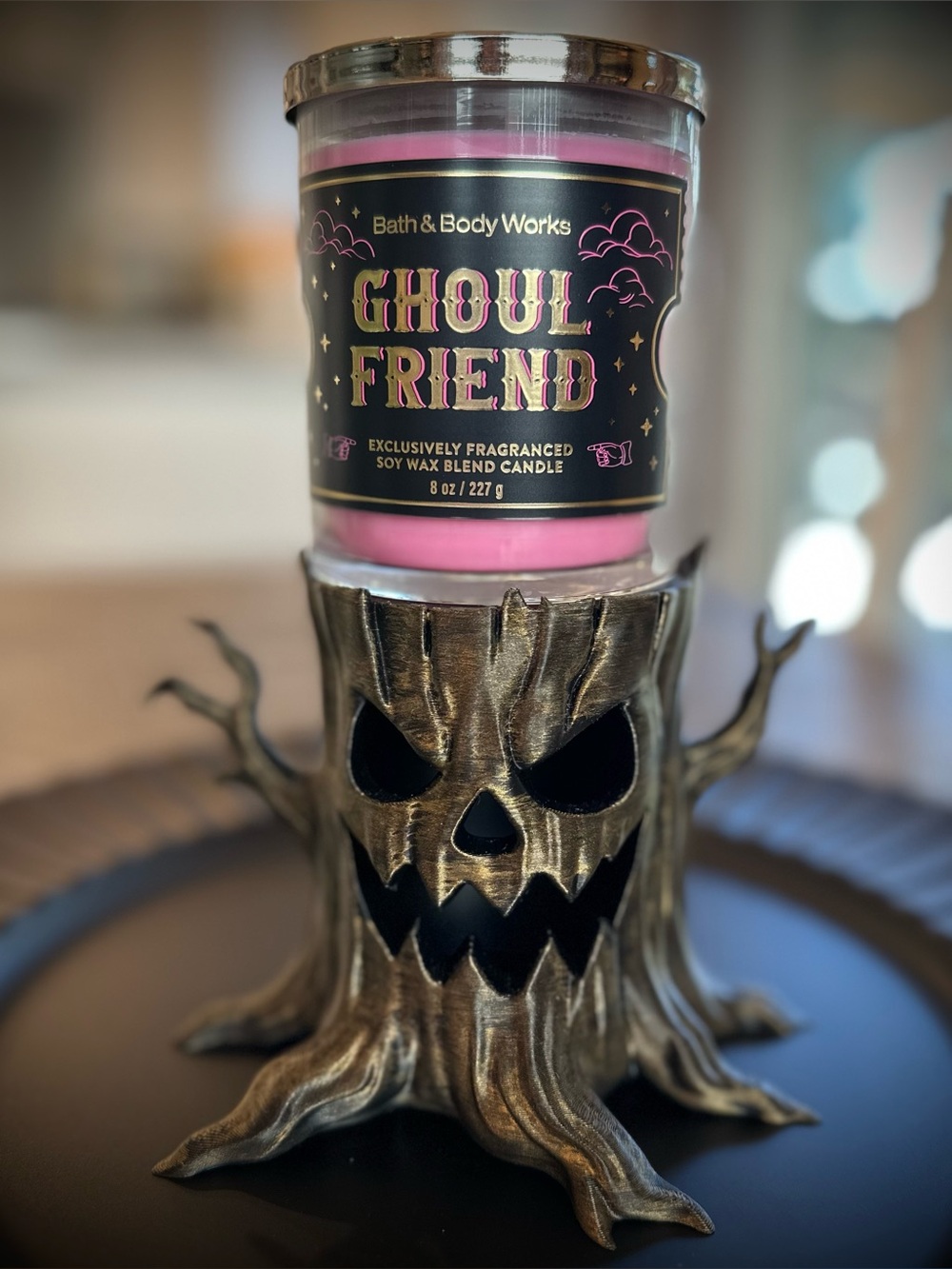 Bath & Body Works Compatible Halloween Spooky Tree Single Wick Candle Holder